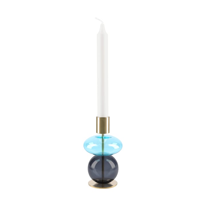 Bubble lysestage 14 cm, Blå-smoke Holmegaard