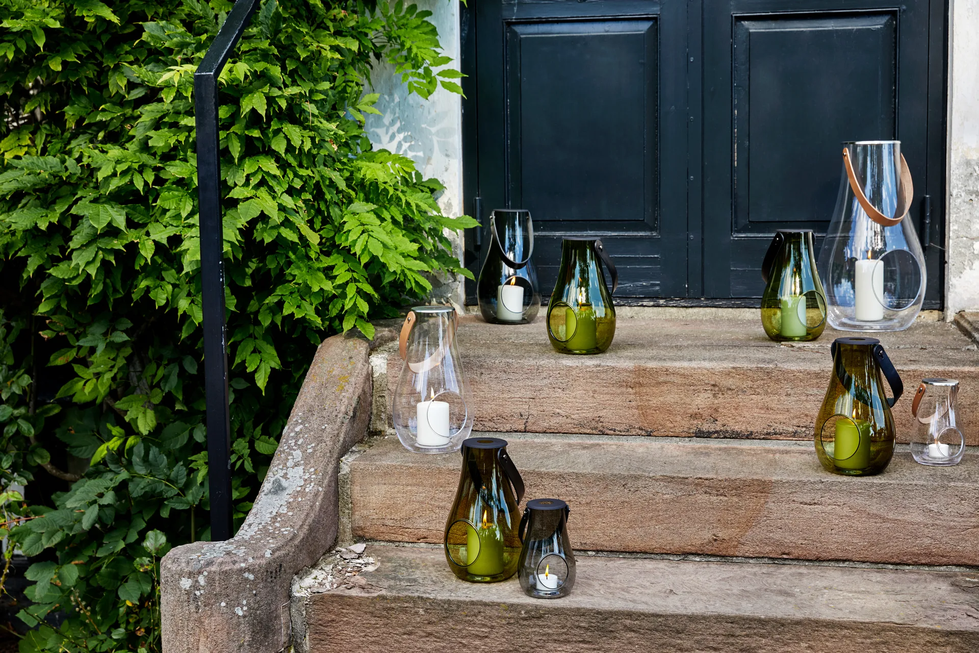 Design With Light fyrfadsstage olivengrøn, 25 cm Holmegaard