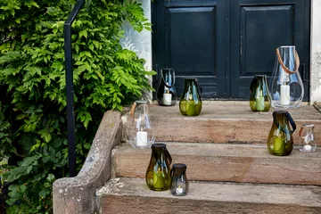 Design With Light fyrfadsstage olivengrøn - 25 cm - Holmegaard