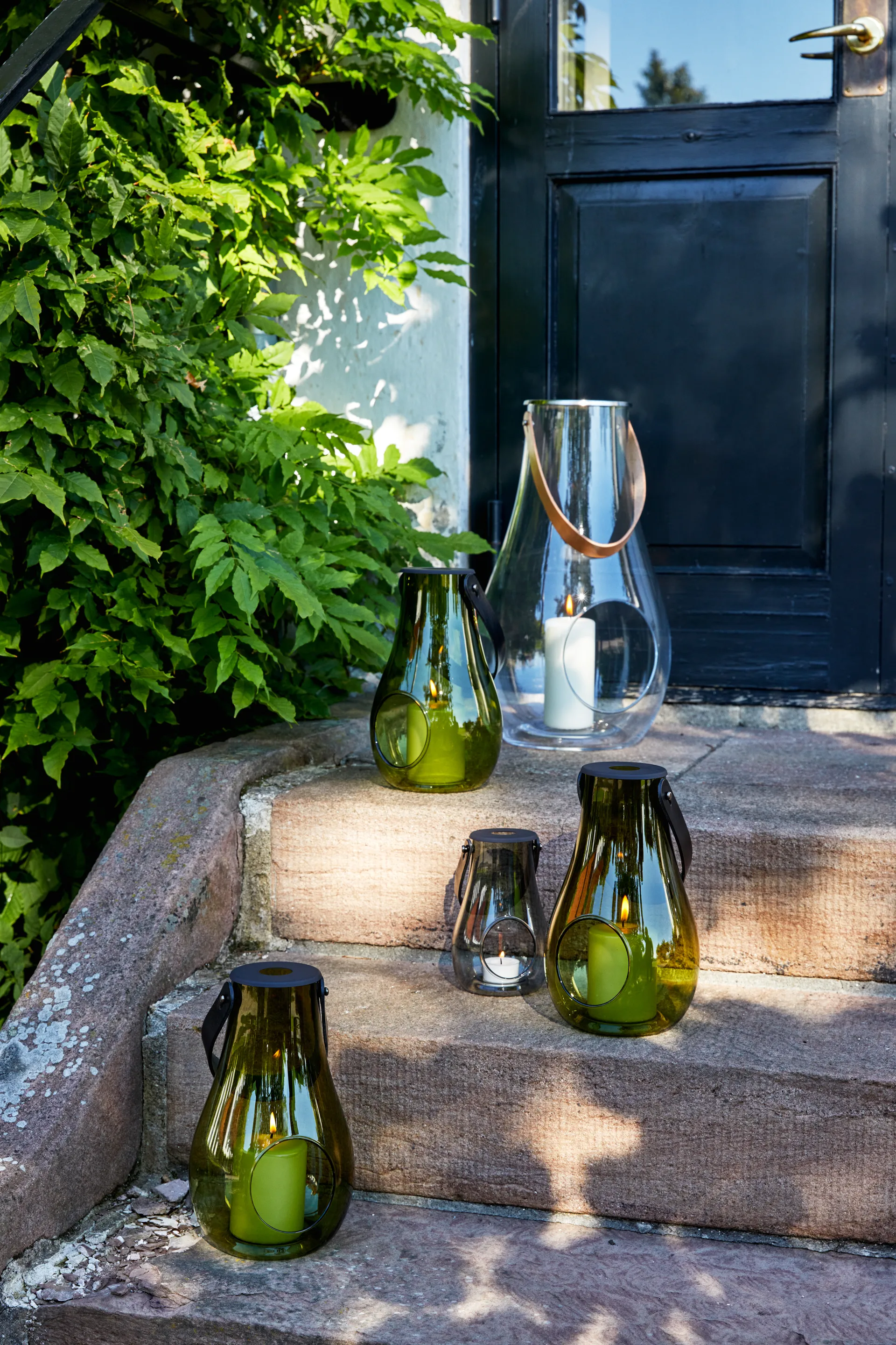 Design With Light fyrfadsstage olivengrøn, 25 cm Holmegaard