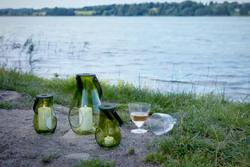 Design With Light fyrfadsstage olivengrøn - 25 cm - Holmegaard