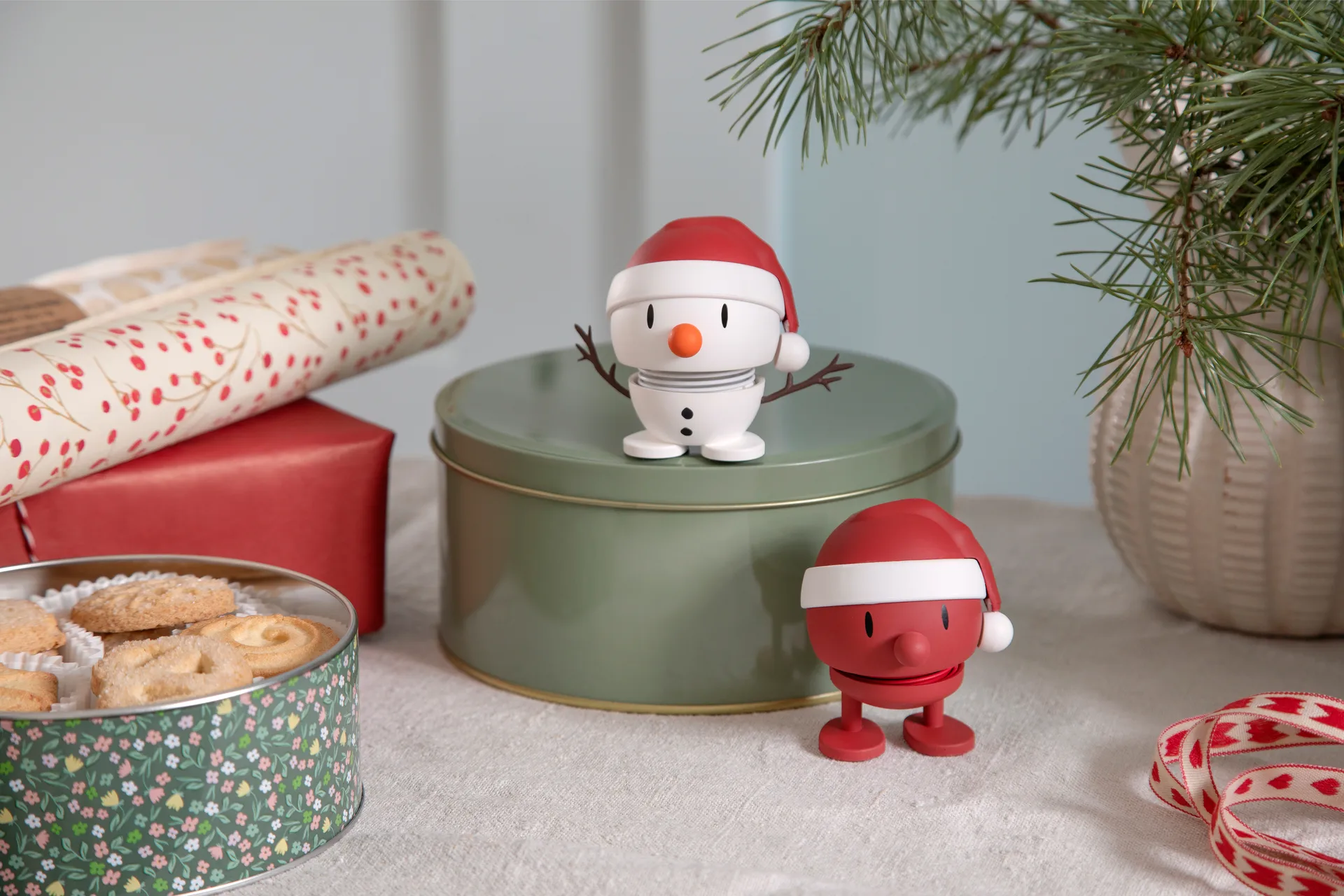 Hoptimist Soft Santa Snowman S figur., White Hoptimist