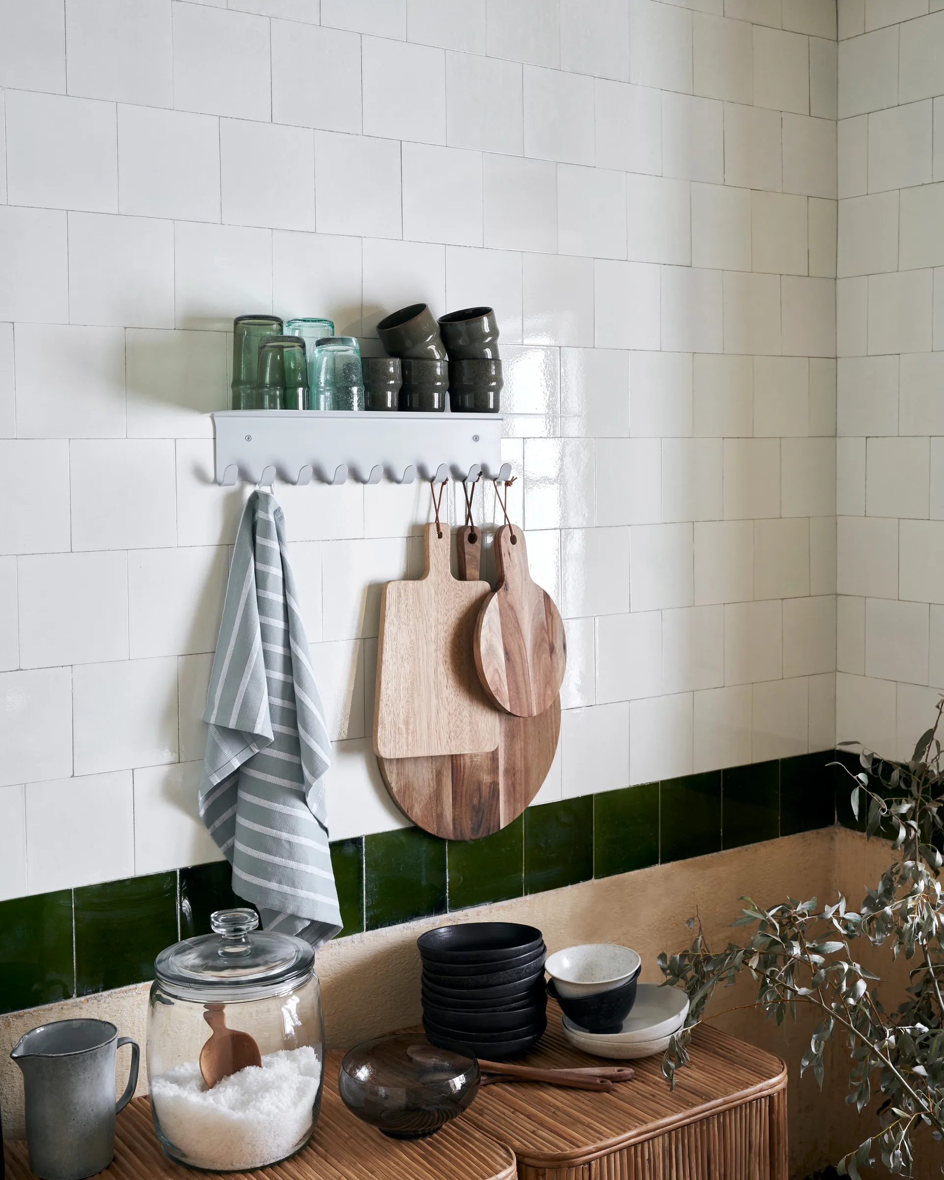 Book hængere 9 kroge 18x60 cm, Lysegrå House Doctor