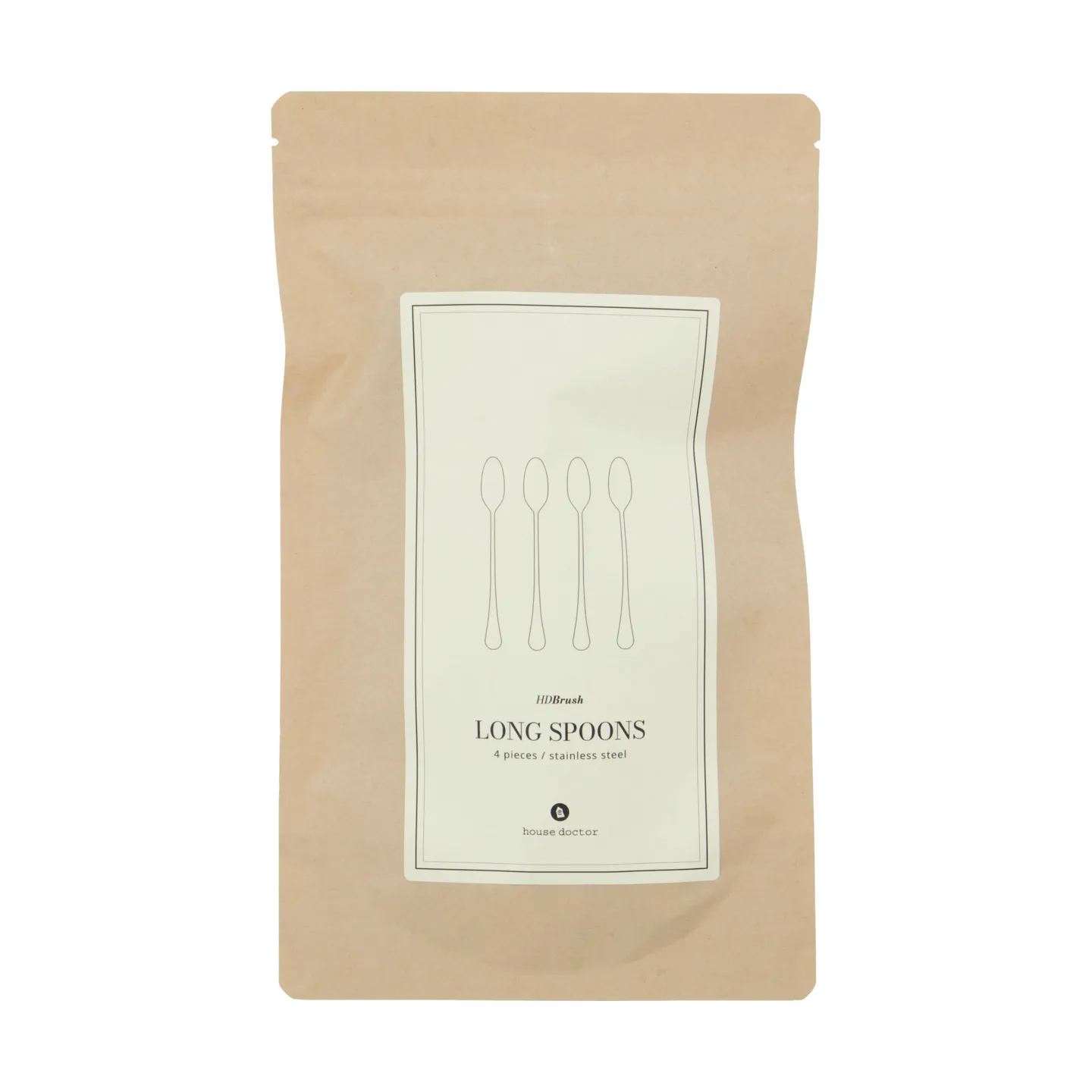 Brush lang ske 4-pak, Sølv finish House Doctor