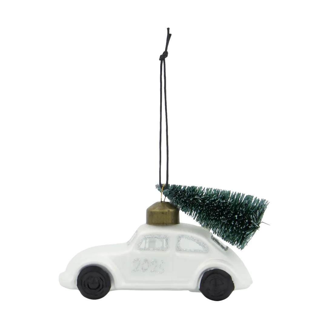 Car juletræspynt, Hvid-sølv House Doctor