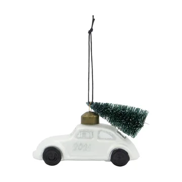 Car juletræspynt - Hvid-sølv - House Doctor