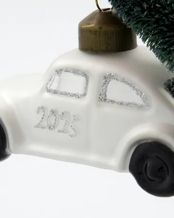 Car juletræspynt - Hvid-sølv - House Doctor
