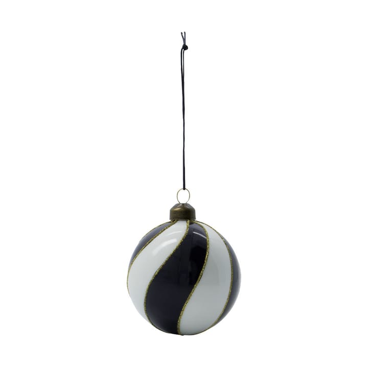 Coil julekugle Ø8 cm 4-pak, Sort-hvid House Doctor