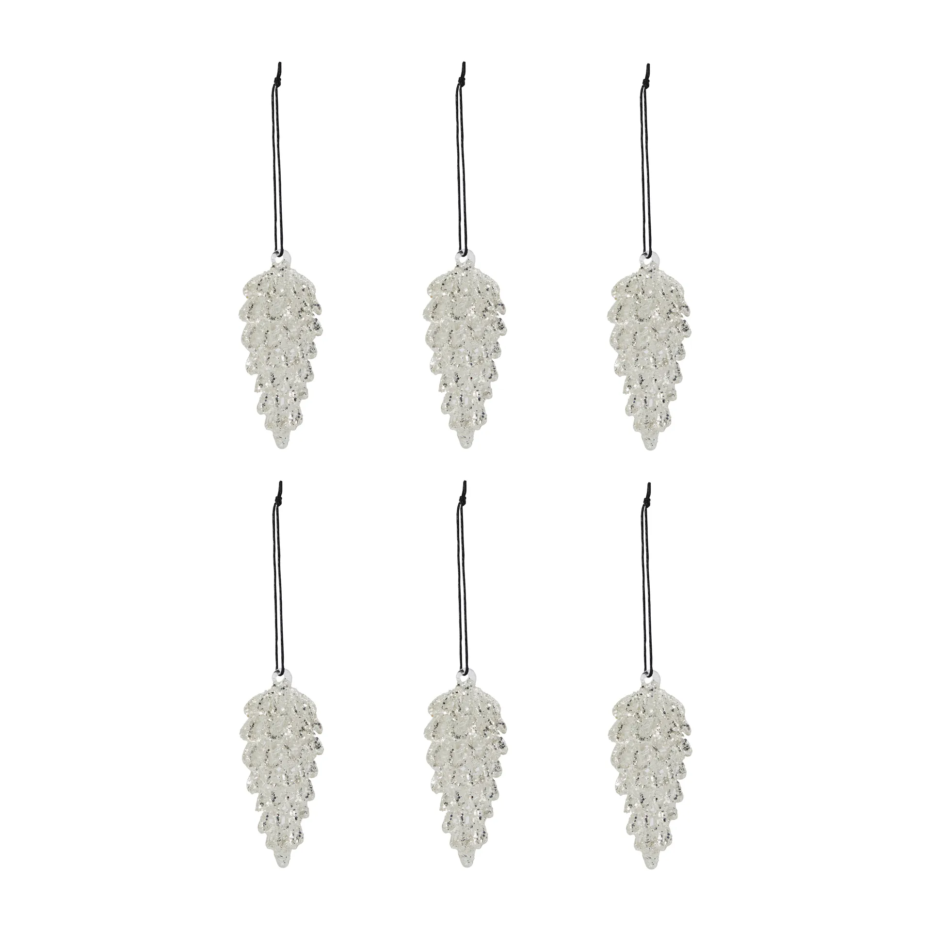 Cone juleophæng 9 cm 6-pak, Sølv House Doctor