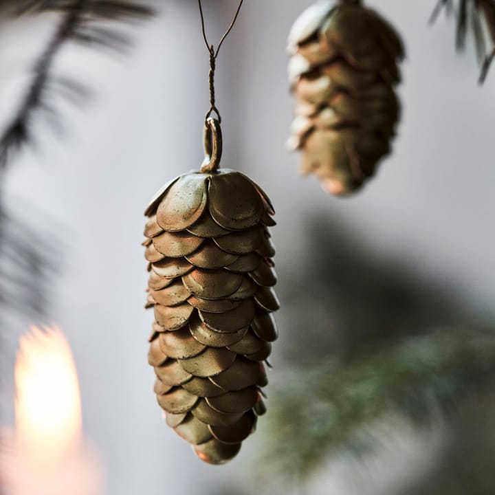 Cone juletræsophæng 6,5 cm 2 dele, Guld House Doctor
