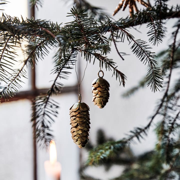 Cone juletræsophæng 6,5 cm 2 dele, Guld House Doctor