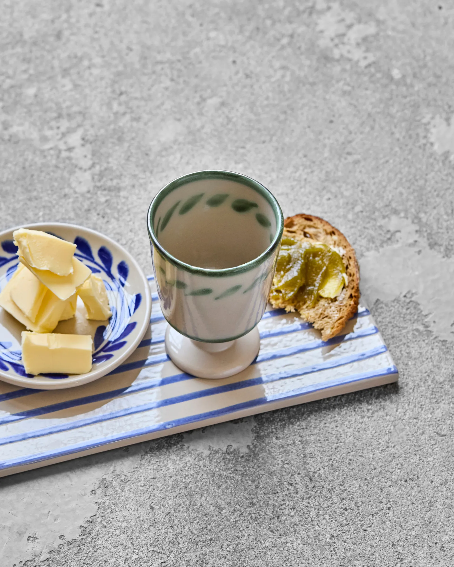 Diva krus på fod 25 cl 2 pak, Off white-Grøn House Doctor