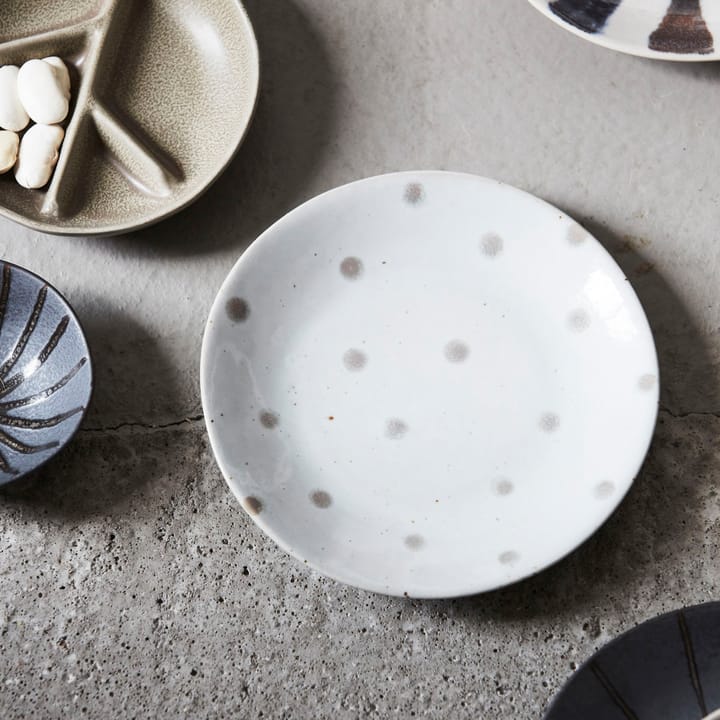 Dots tallerken Ø15,7 cm, Hvid/Grøn House Doctor