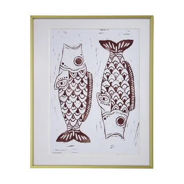 Fish wall art kunstværk 40x50 cm - Burgundy - House Doctor
