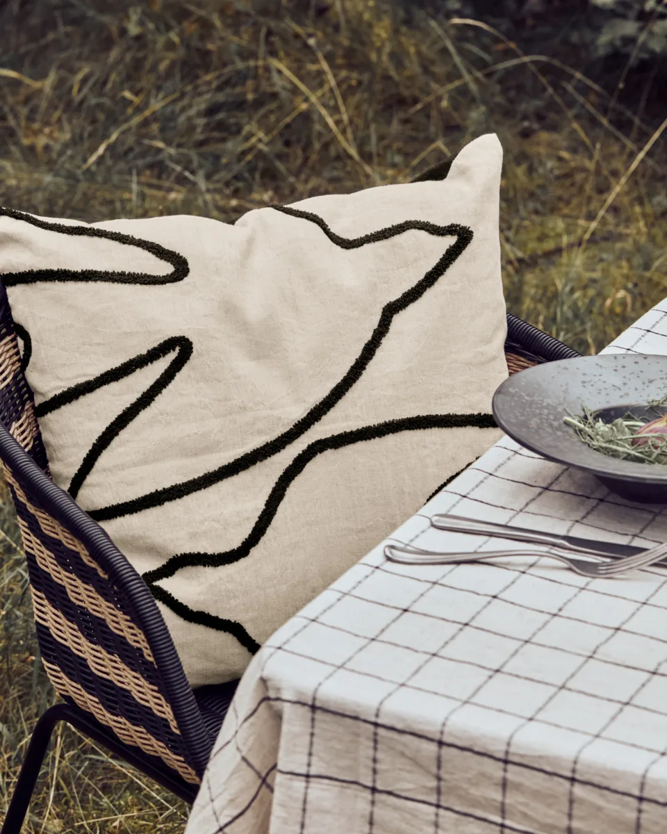 Fly pudebetræk 50x50 cm, Sort-off white House Doctor