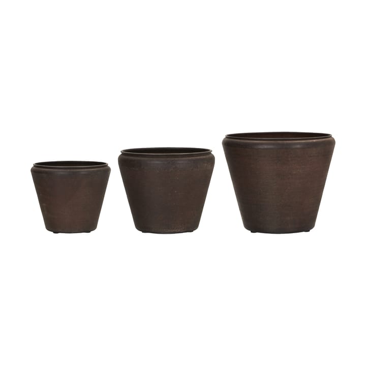 Funnel krukke 3 dele - Antik brun - House Doctor