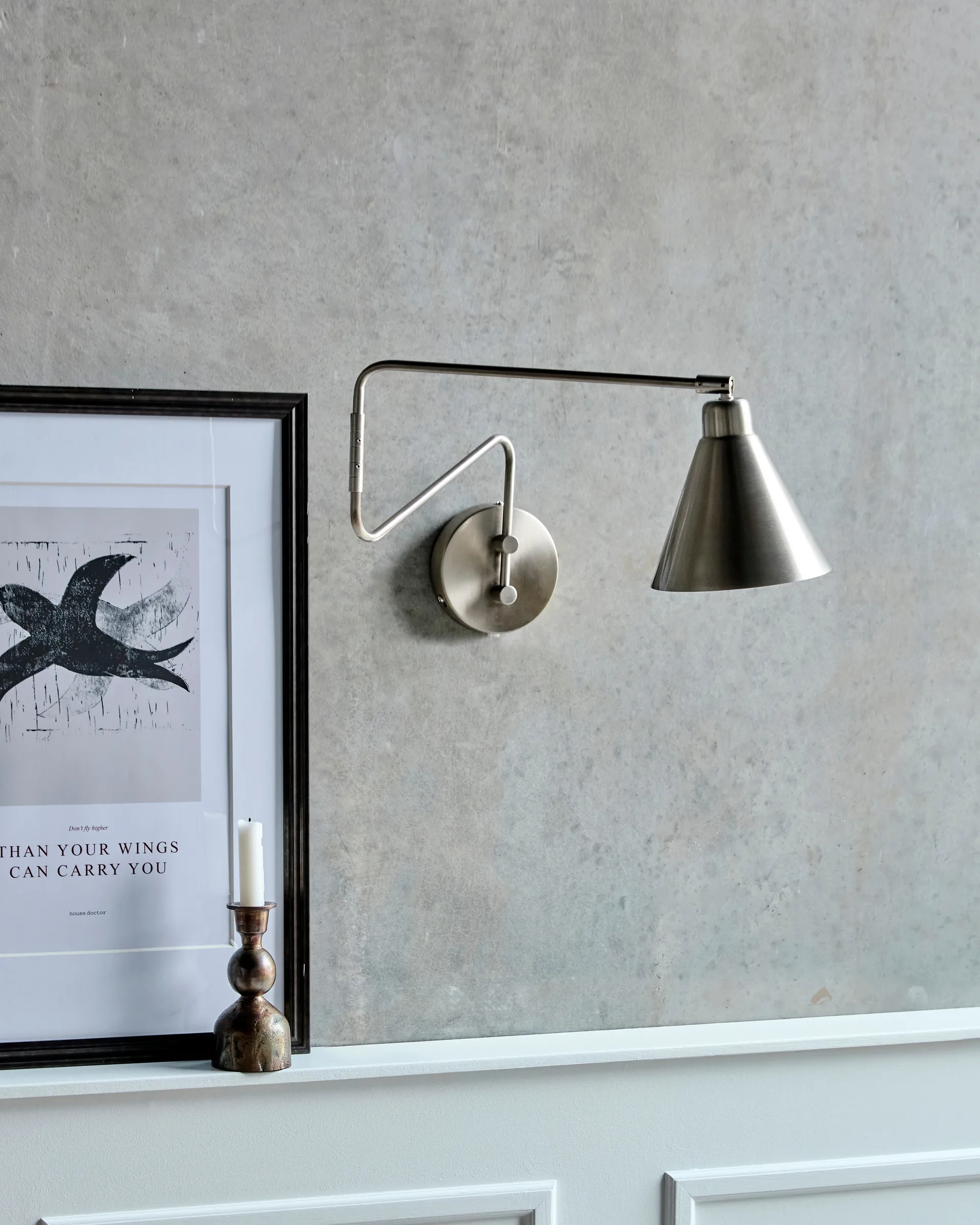 Game væglampe børstet sølv, Stor, 76 cm House Doctor