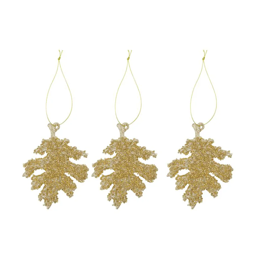 House Doctor Gliz juletræsophæng 10,5 cm 3-pak Guldglitter