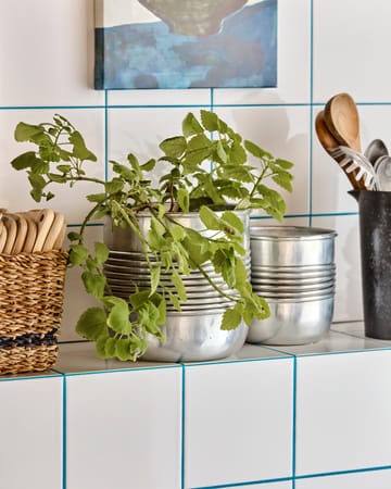 Groove potte aluminium 2 dele - Antik sølvfinish - House Doctor