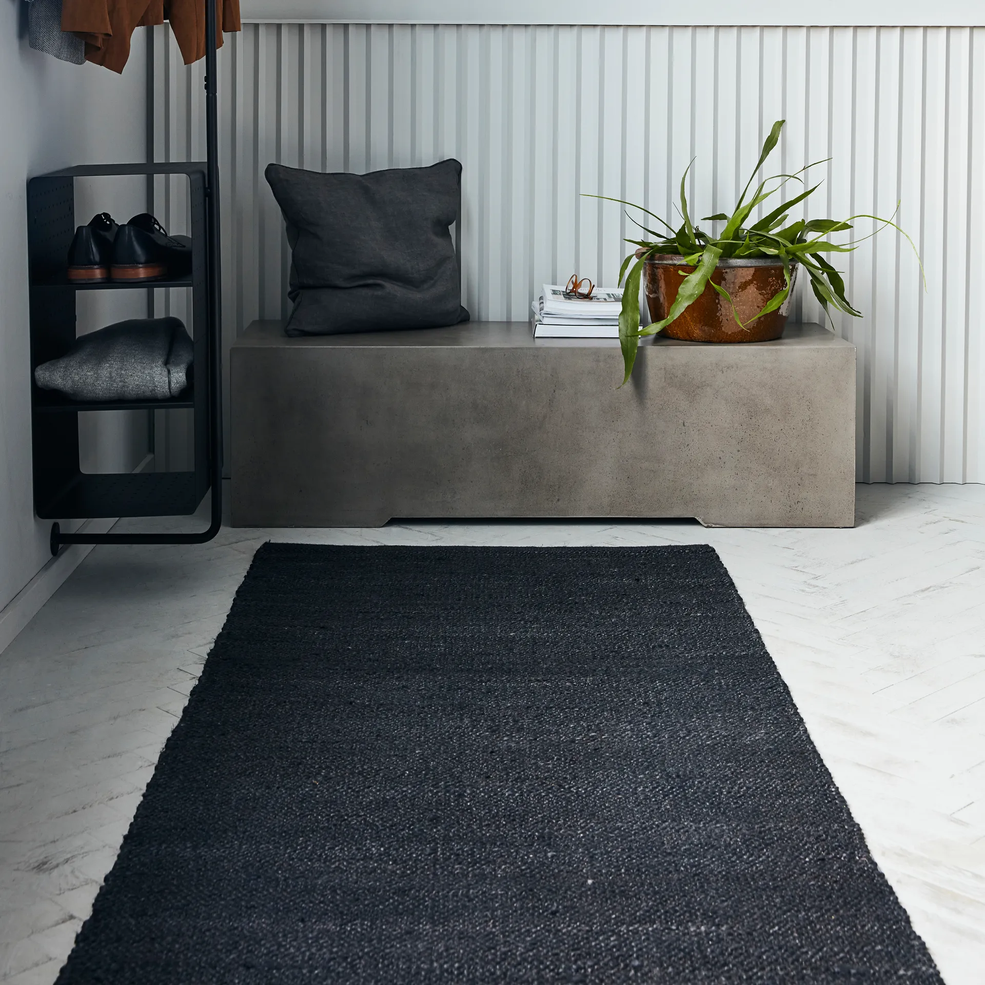 Hempi tæppe 90x300 cm, Sort House Doctor