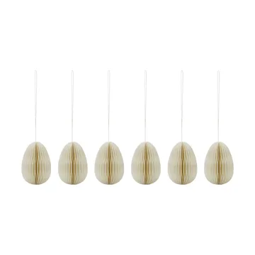 Honeycomb påskeæg 6-pak - Off-white - House Doctor