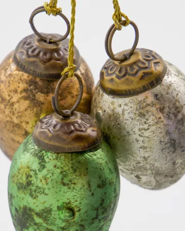 House Doctor æg påskehæng 12 dele - Grøn, Rosa, Offwhite - House Doctor