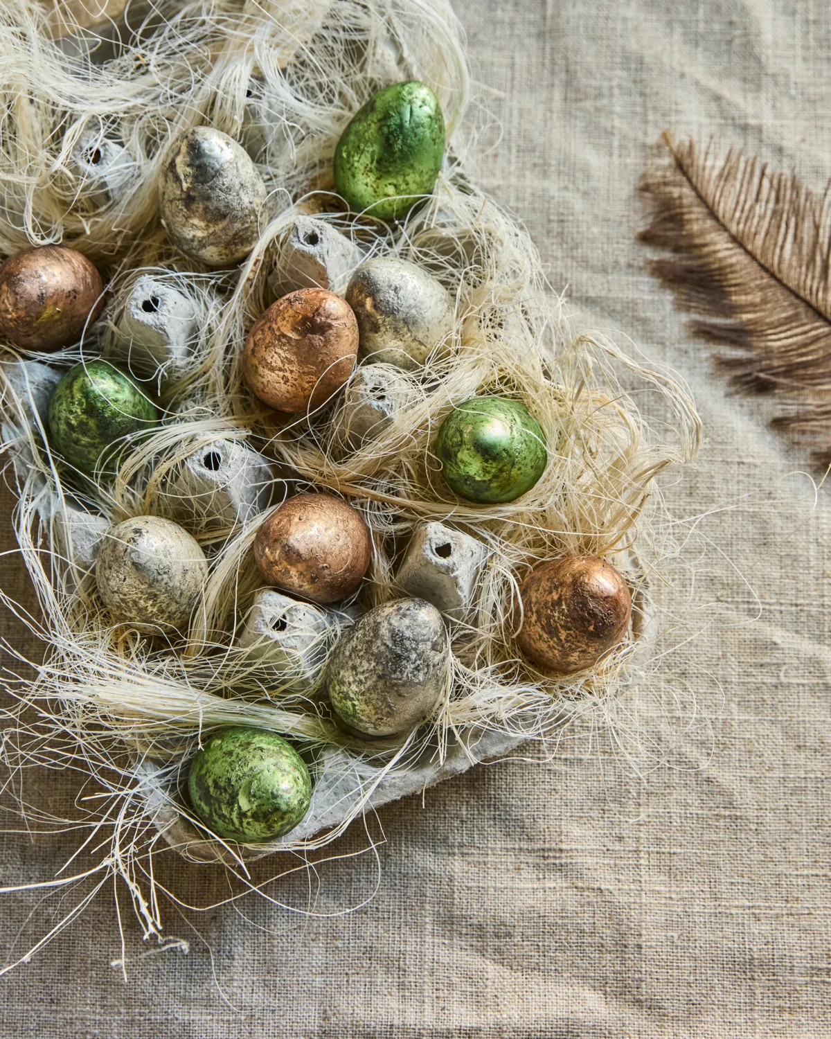 House Doctor æg påskehæng 12 dele, Grøn, Rosa, Offwhite House Doctor