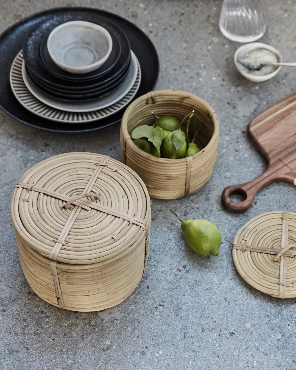 House doctor kurv med låg 2 stk., Natur House Doctor