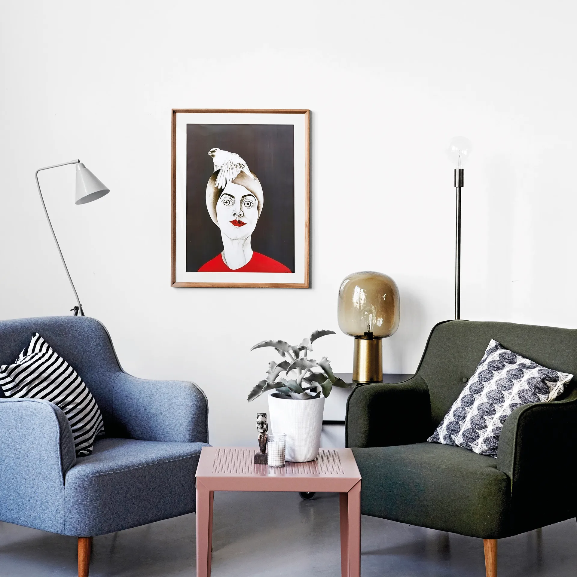 House Doctor pudebetræk stripes, sort-grå House Doctor