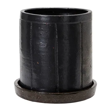 Julian blomsterkrukke med underskål Ø22 cm - Brun - House Doctor