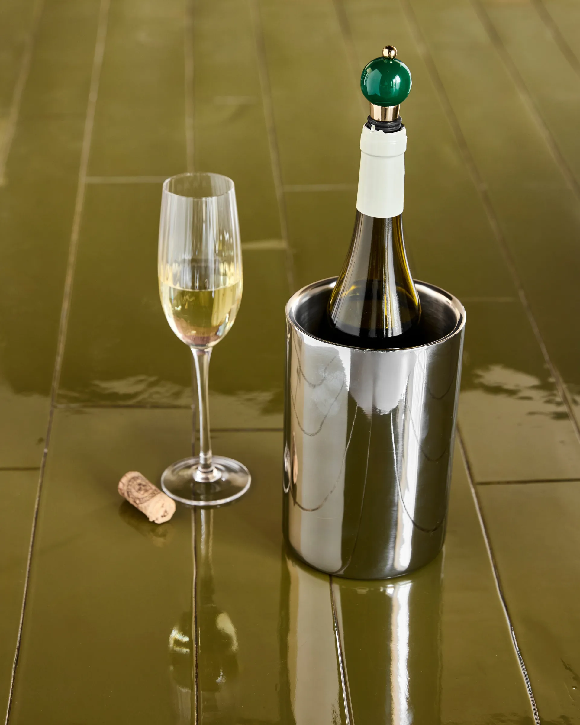 Kett vinkøler Ø12,5x18 cm, Sølvfinish House Doctor