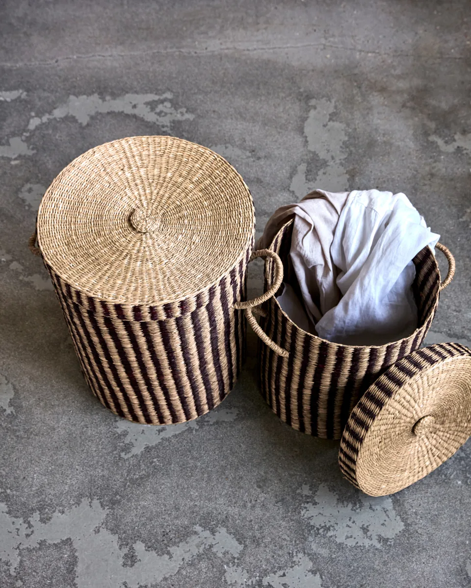 Laundry vasketøjskurv med låg 2 dele, Natur-brun House Doctor