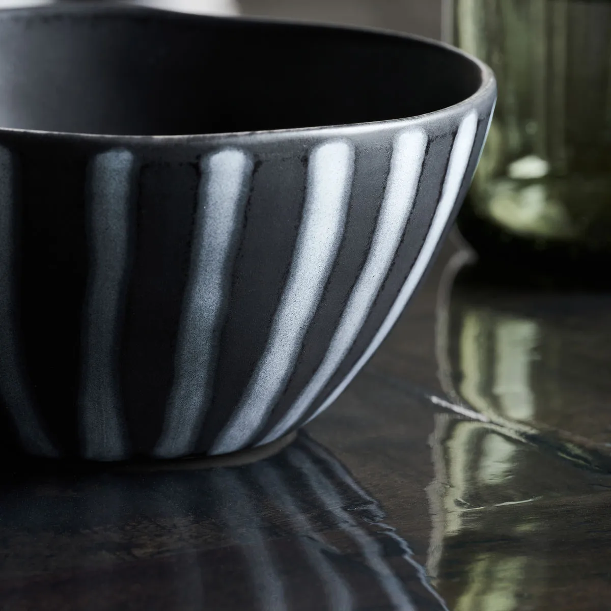 Line skål Ø12 cm, Sort-brun House Doctor