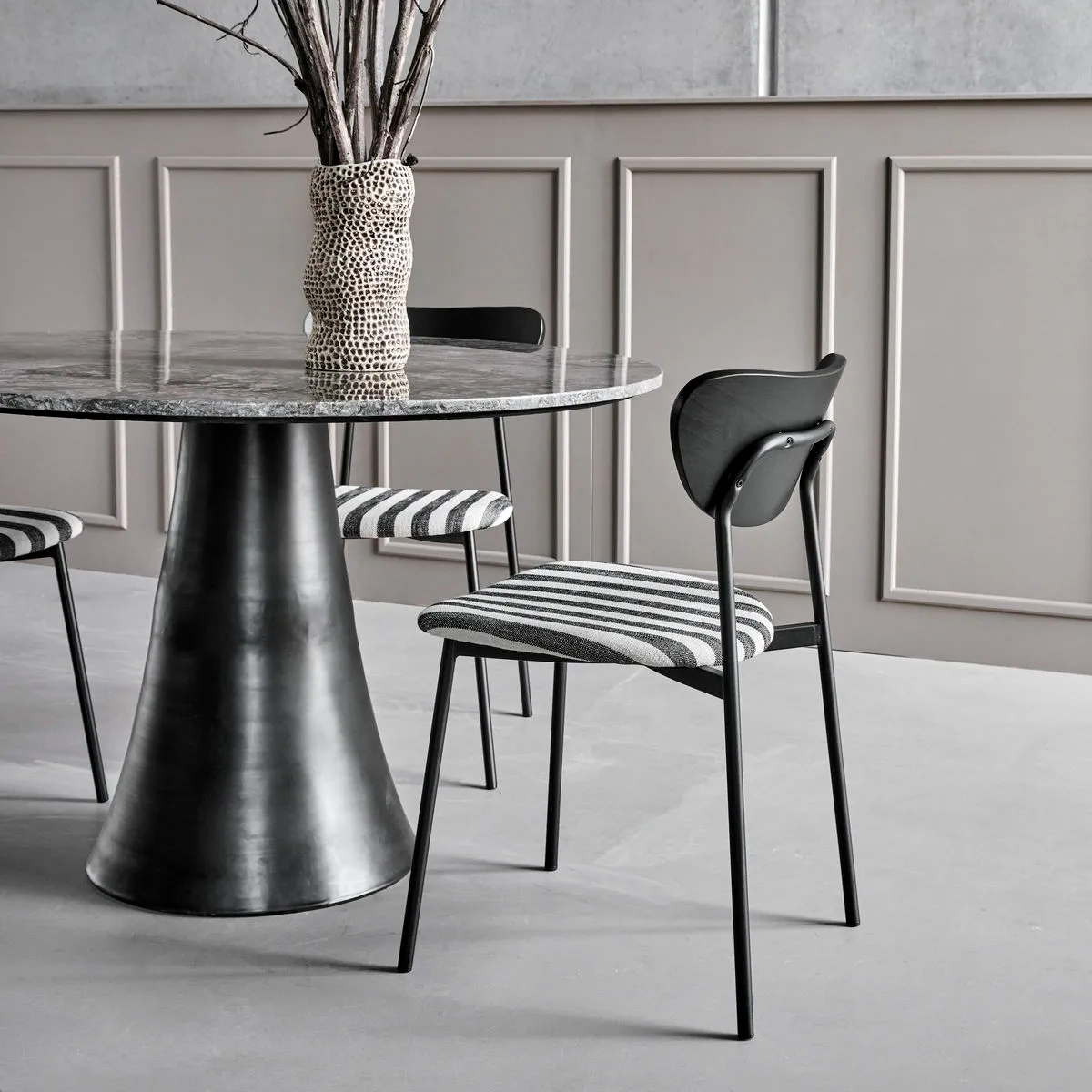 Must stol med sæde 2-pak, Sort-hvid House Doctor