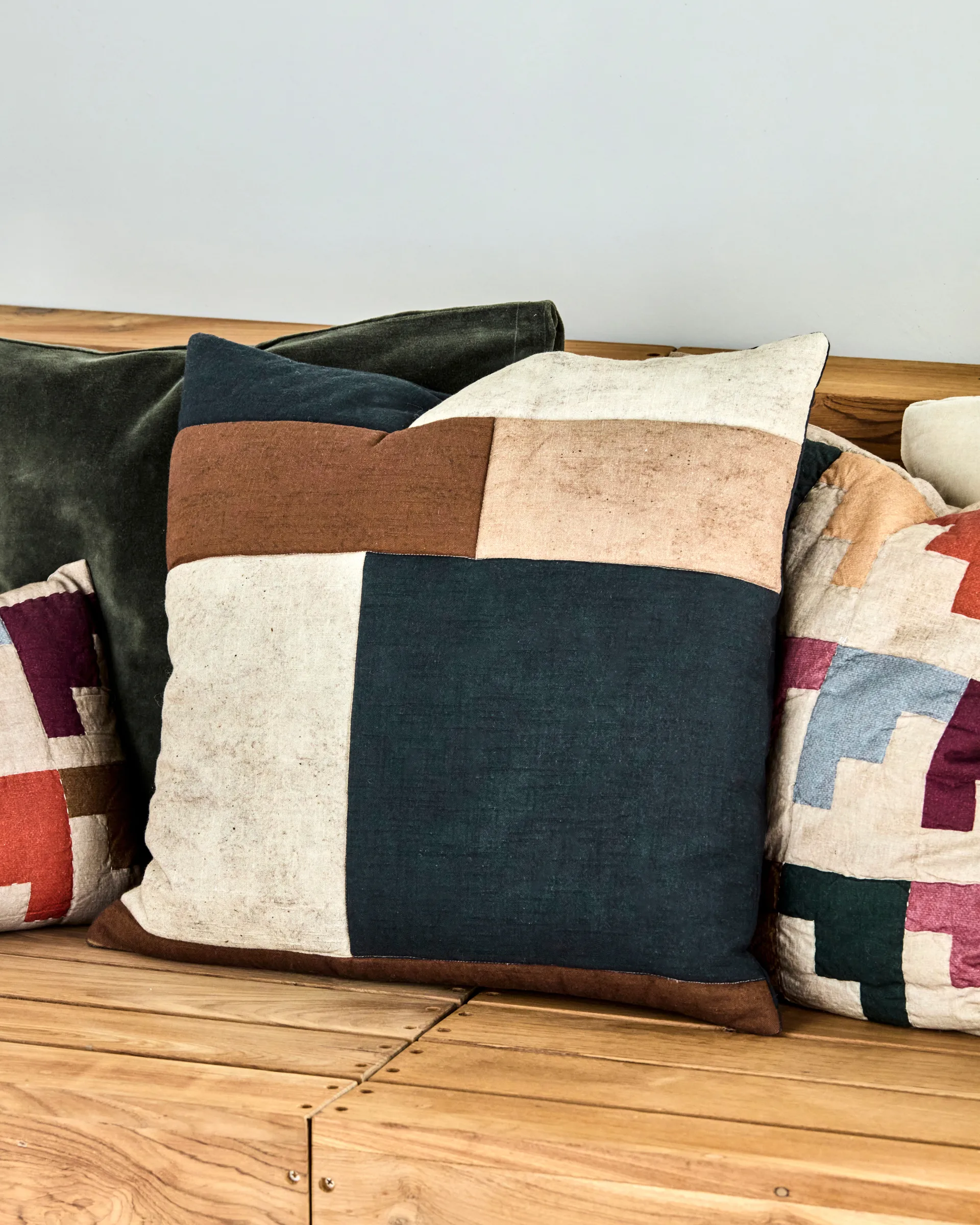 Patch pudebetræk 50x50 cm, Sort-sand-brun House Doctor