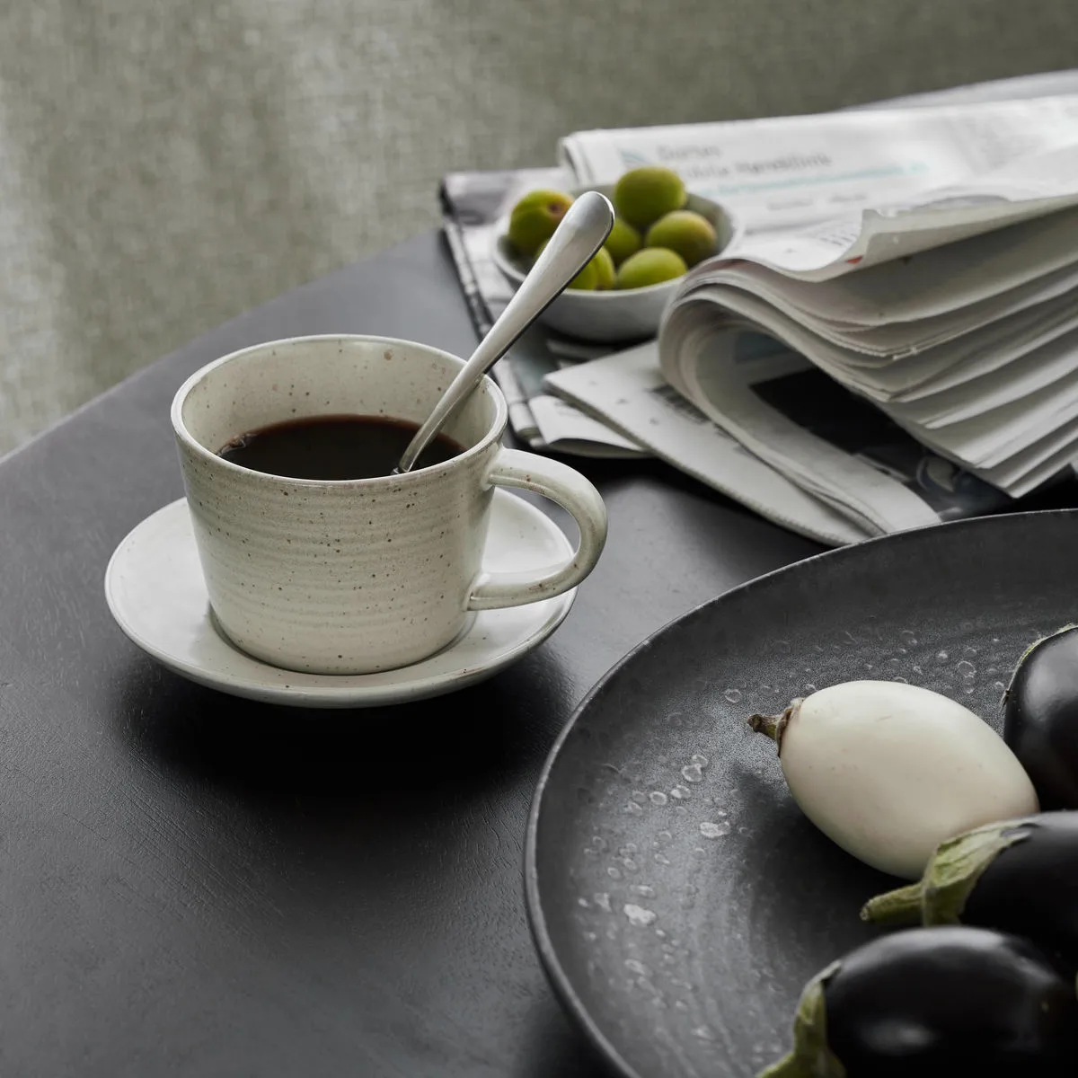 Pion kop med underkop 23 cl, Grå-hvid House Doctor