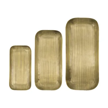 Plato dekorationsbakke 3 dele - Gylden - House Doctor