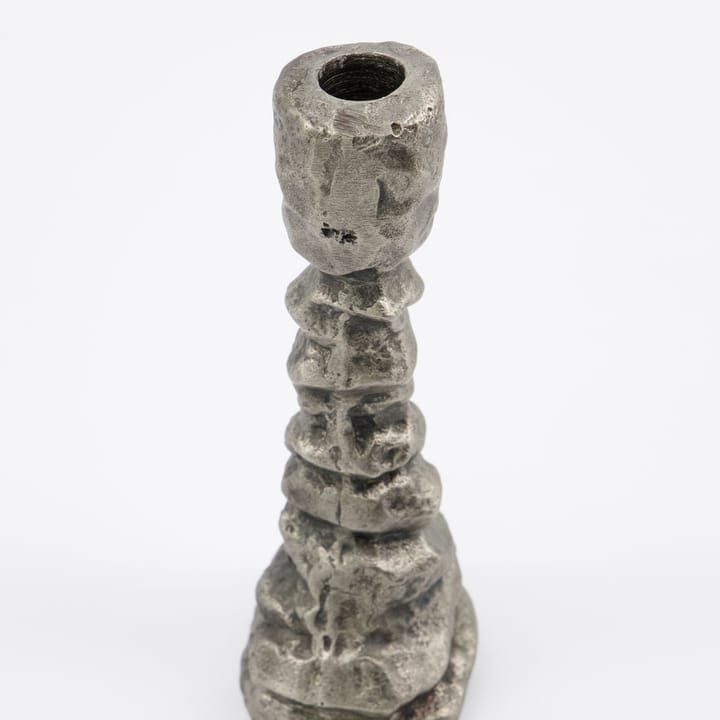 Raku lysestage antiksølv, 20 cm House Doctor