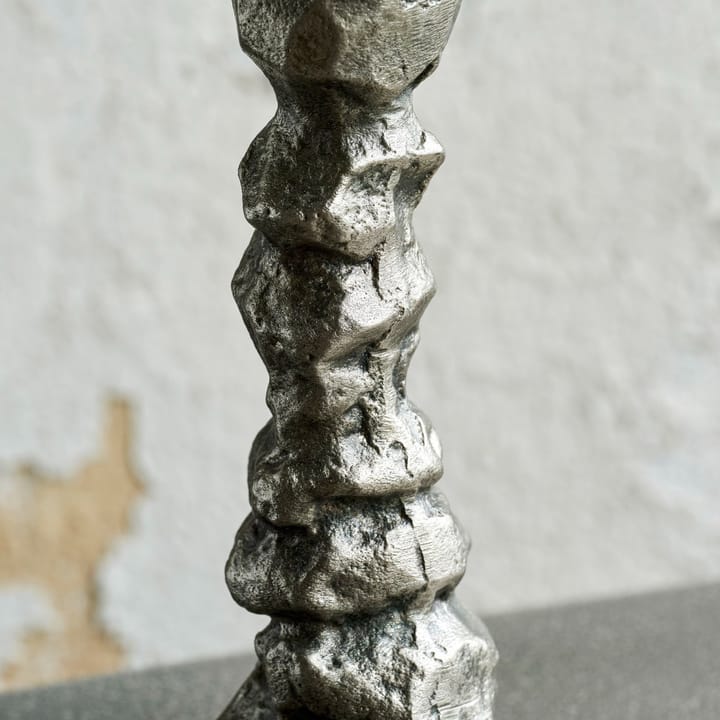 Raku lysestage antiksølv, 20 cm House Doctor