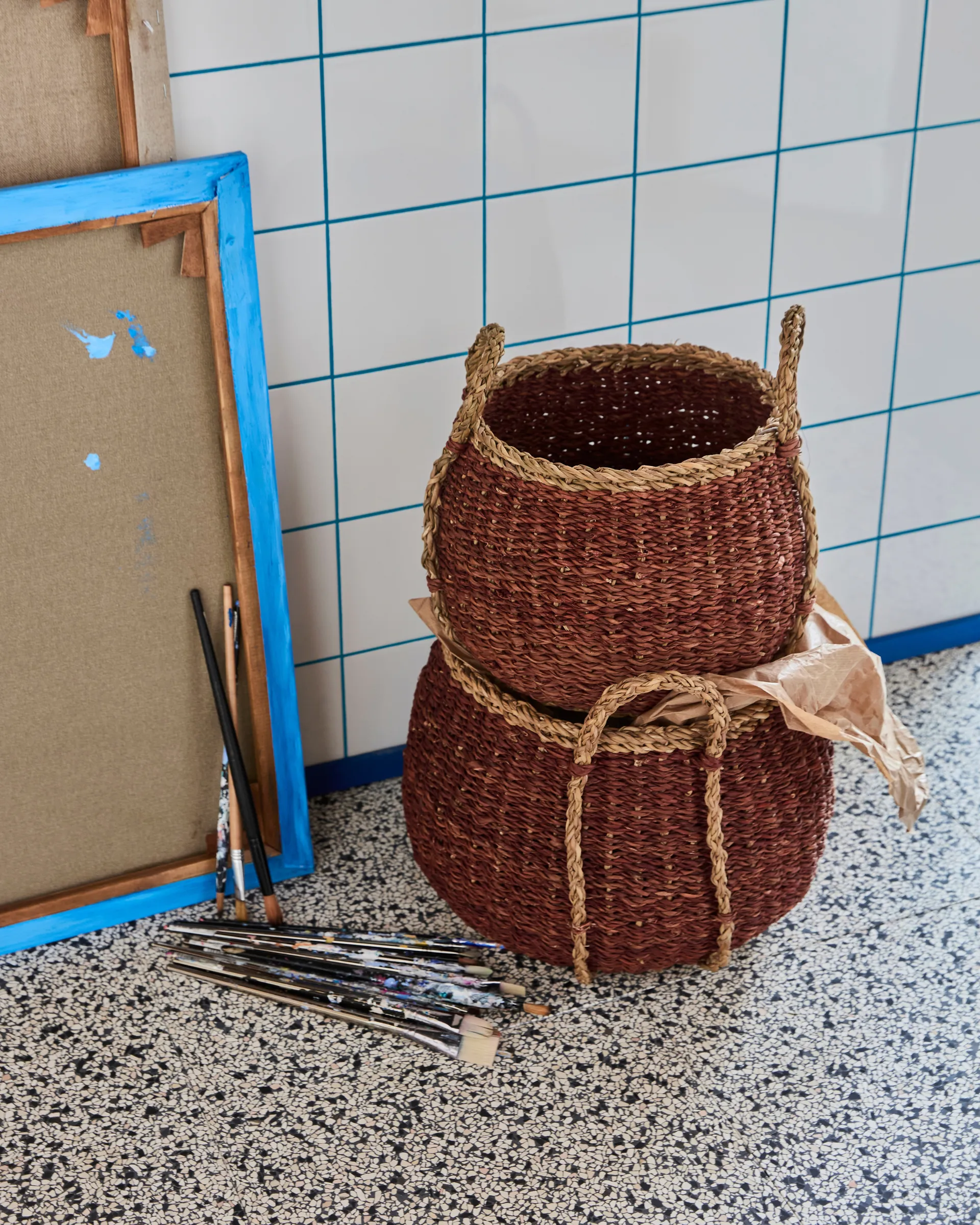 Rangi opbevaringskurv 2 dele, Brun House Doctor