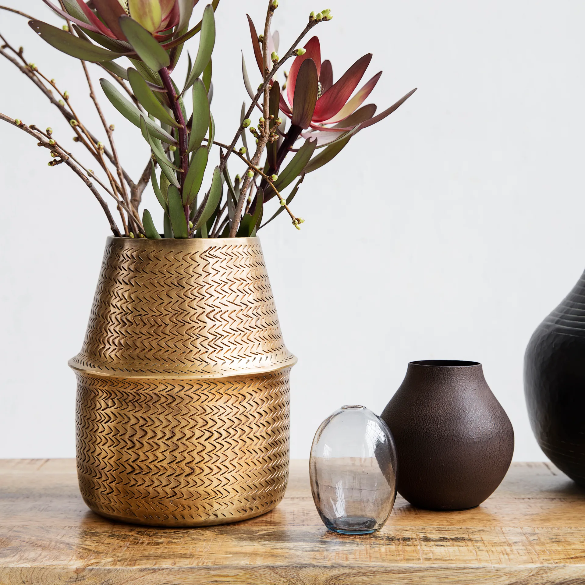 Rattan krukke Ø19 cm, Messing House Doctor