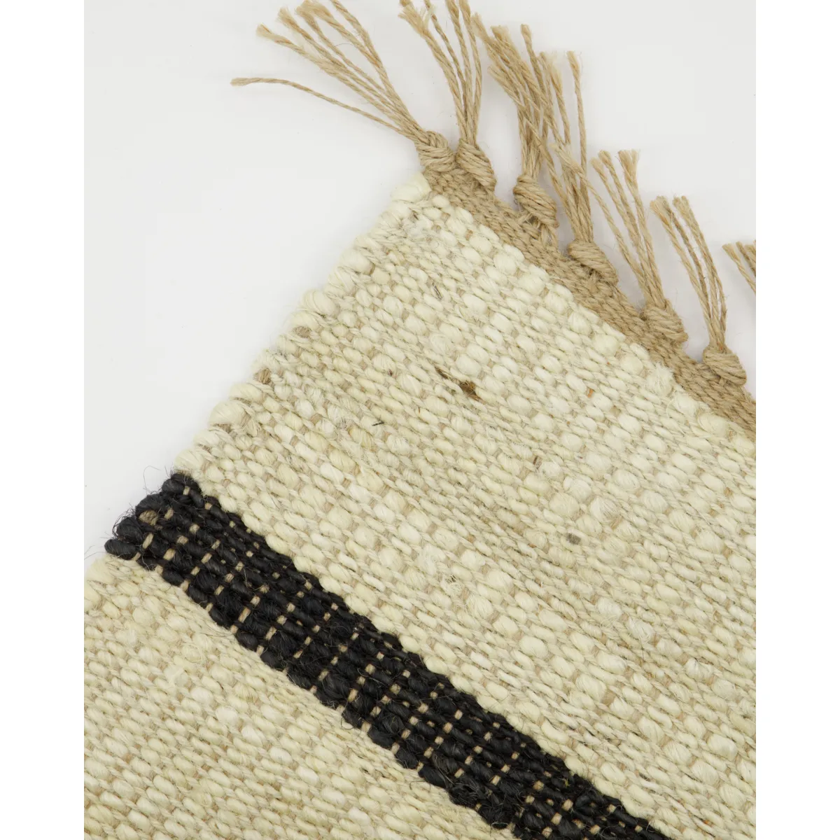 Sima tæppe 180x180 cm, Sort-natur House Doctor