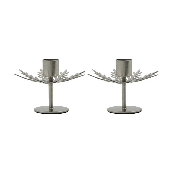 Snowflake lysestage 2-pak - Silver finish - House Doctor