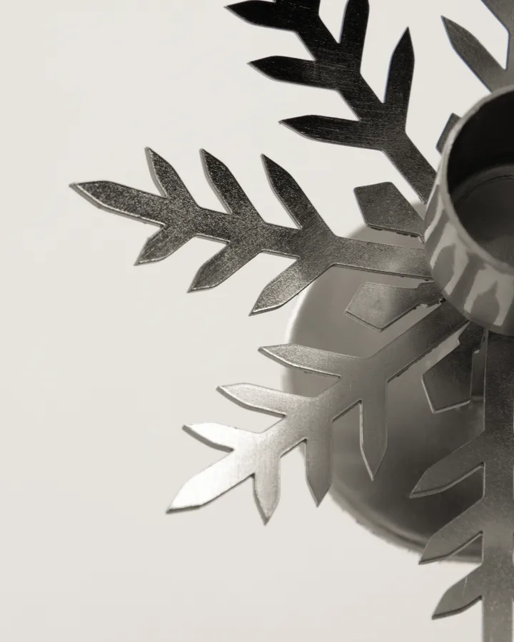 Snowflake lysestage 2-pak - Silver finish - House Doctor