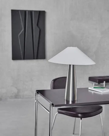 Soffi bordlampe - Børstet sølv-Off-White, Ø42x48 cm - House Doctor