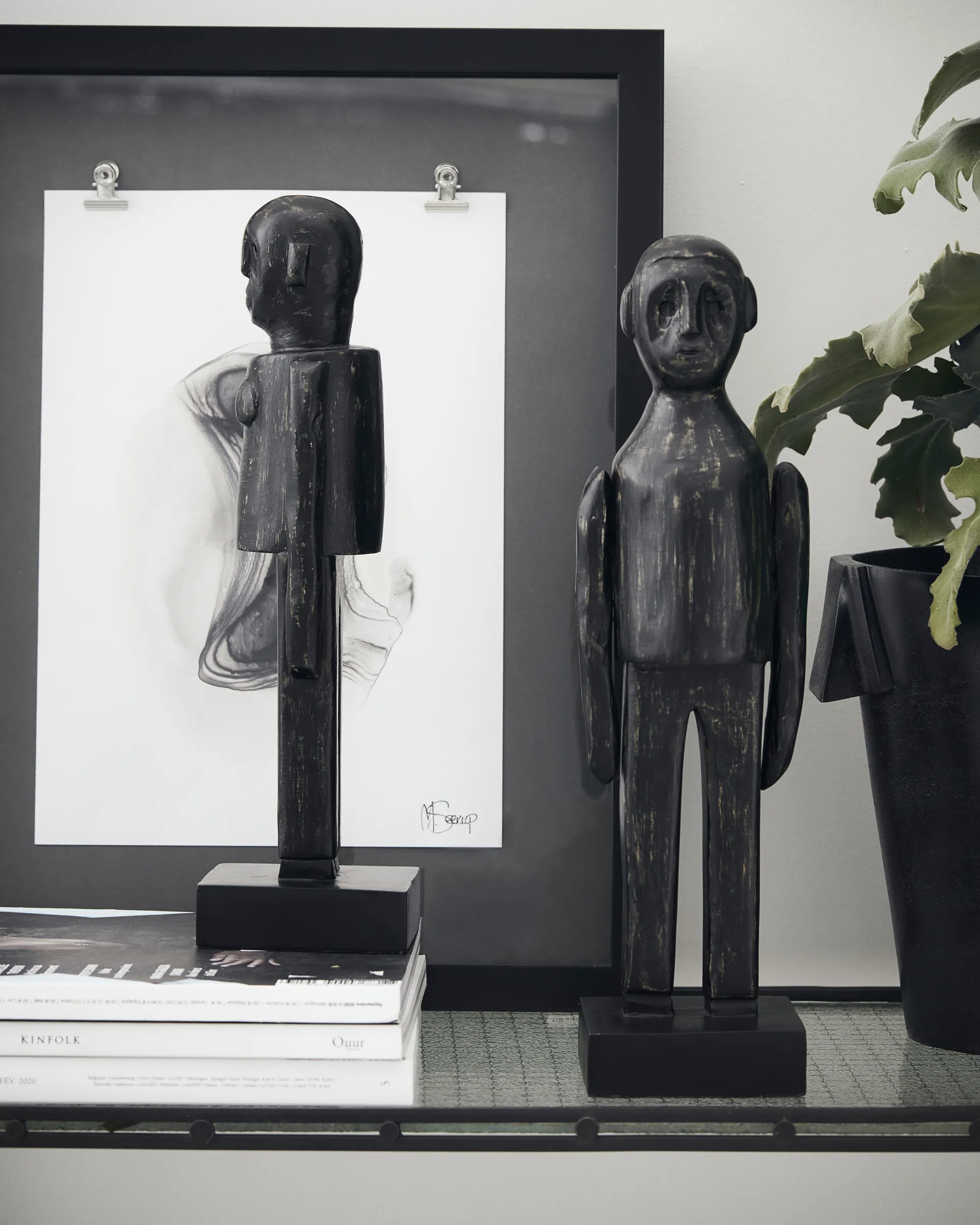 Spouses kunstværk 32 cm 2 dele, Sort House Doctor