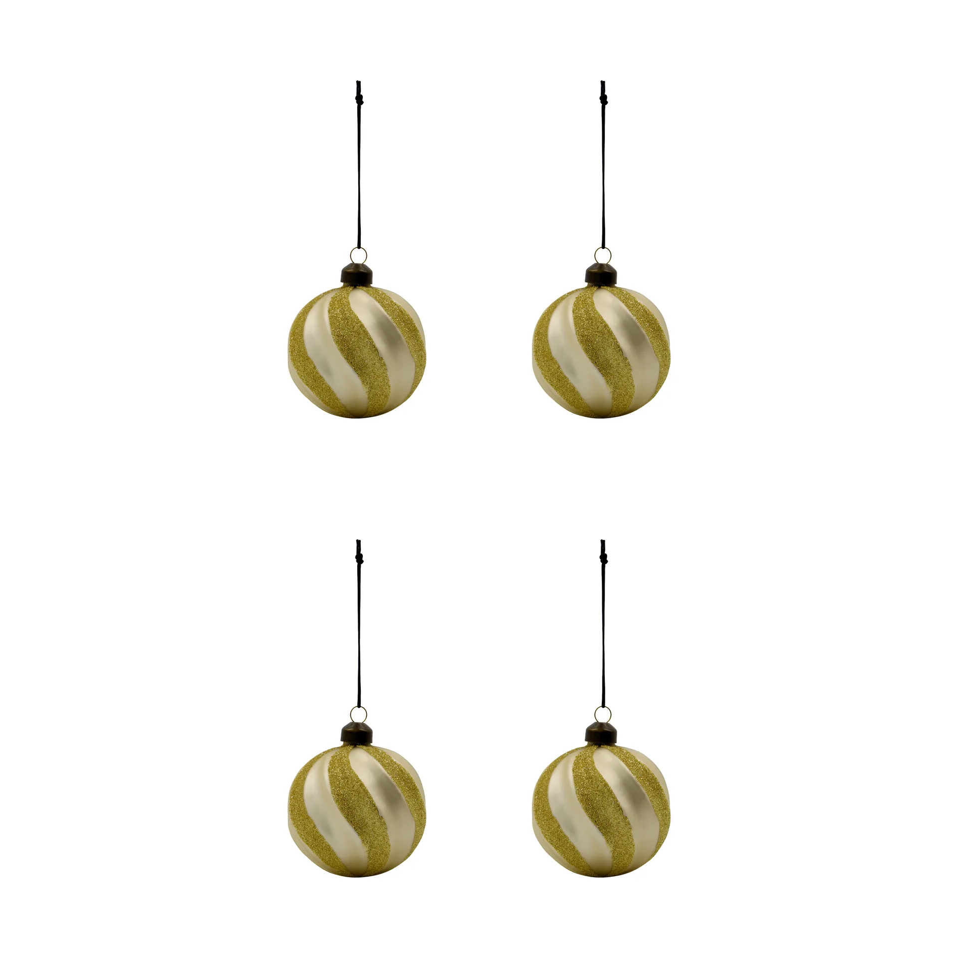 Swirl julekugle 4-pak, Champagne-guld House Doctor