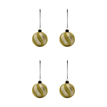 Swirl julekugle 4-pak - Champagne-guld - House Doctor