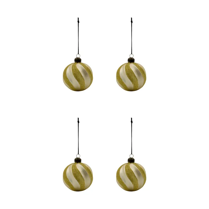 Swirl julekugle 4-pak - Champagne-guld - House Doctor