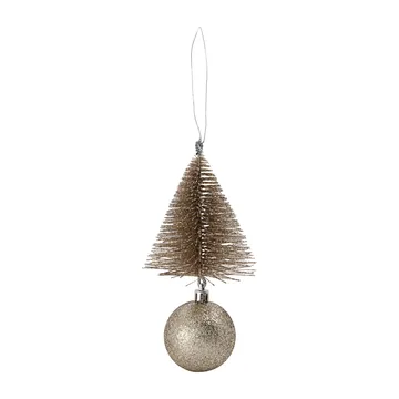 Tree & bell juleophæng 15 cm - Sand - House Doctor